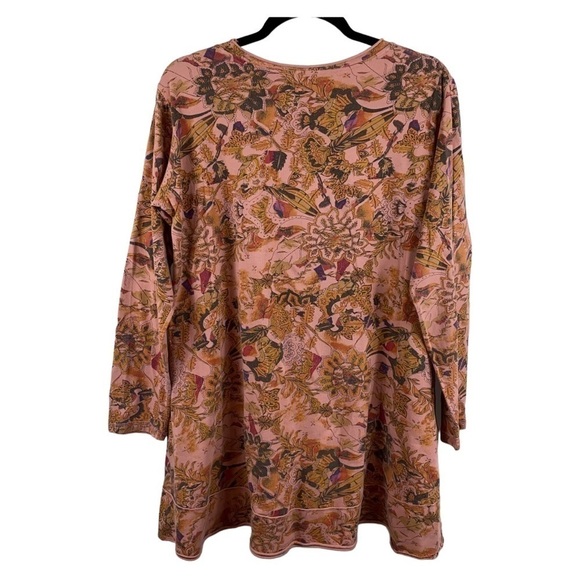 Soft Surroundings Boho Floral Print Long Sleeve Oversized Tunic - Picture 7 of 7